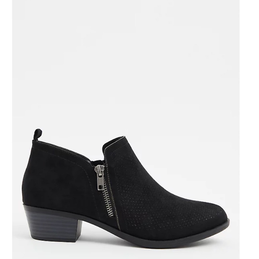 Torrid Faux Suede Perforated Ankle Bootie